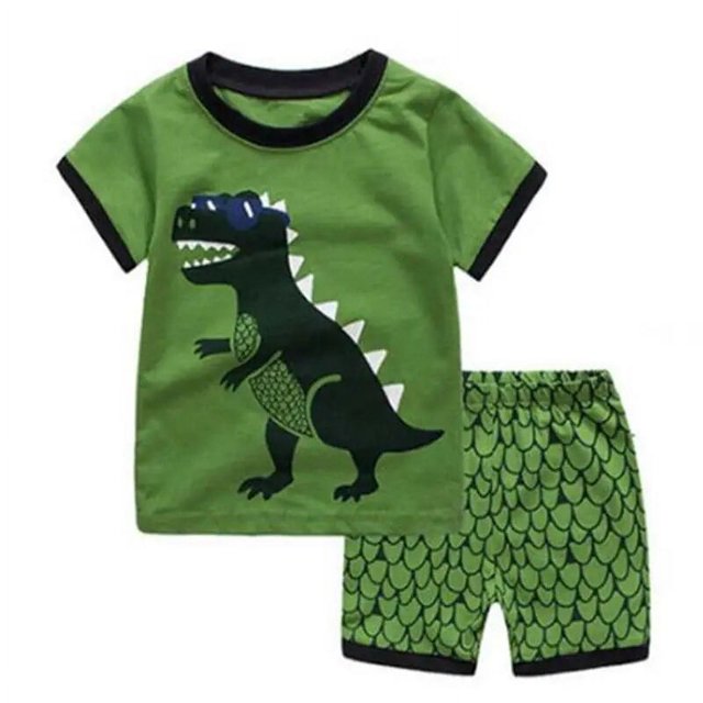 Dino Boys-Conjunto de ropa de dormir para niños, 100% algodón, camisetas de Motor, pantalones, 2 piezas, 2, 3, 4, 5, 6, 7 años
