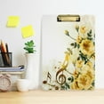 thumbnail image 5 of FMSHPON Yellow Rose Retro Romantic Music Clipboard Hardboard Wood Nursing Clip Board and Pull for Standard A4 Letter 13x9 inches, 5 of 7