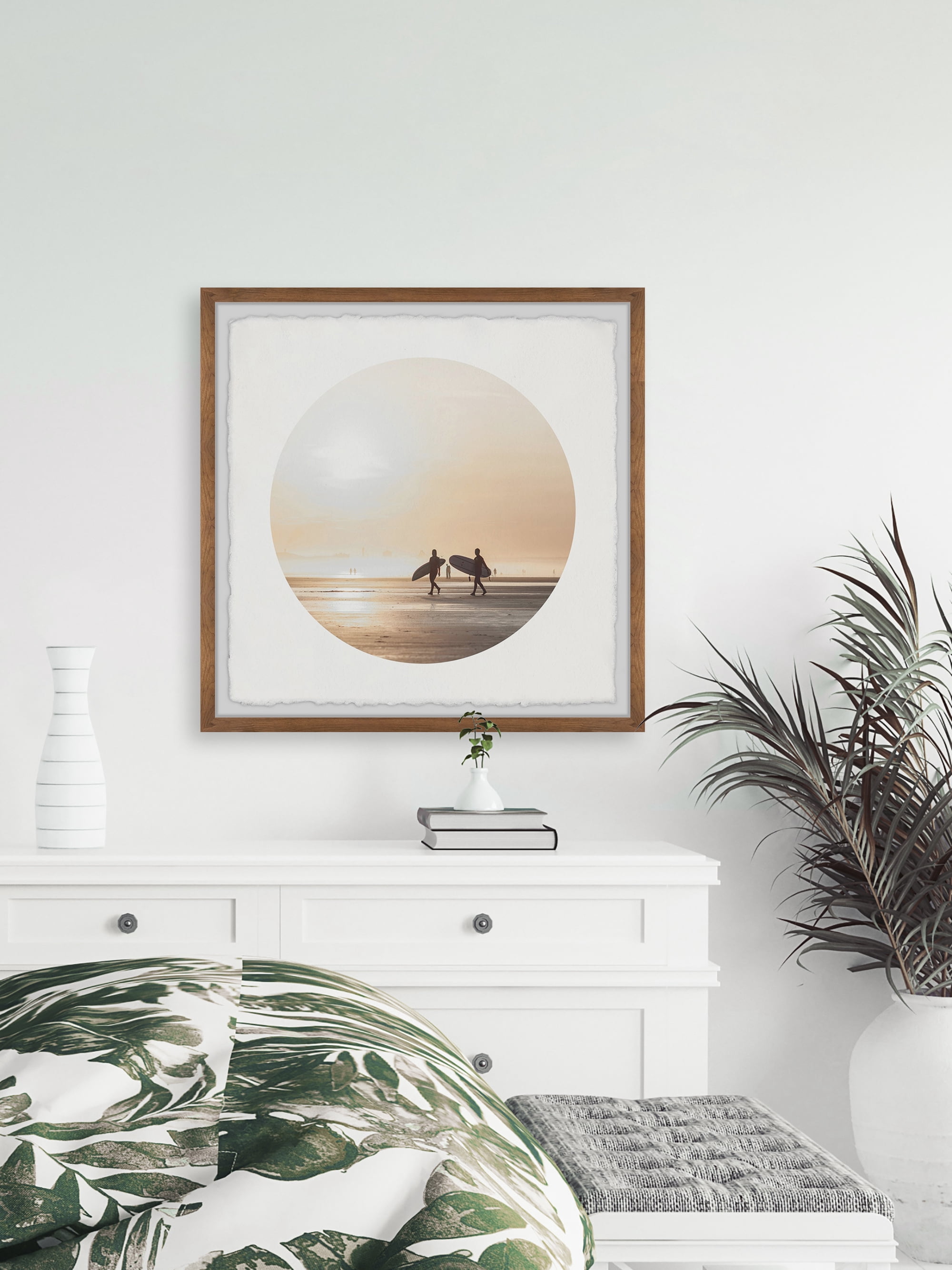 Marmont Hill Sunset Surfers Framed Wall Art, 18" x 18"