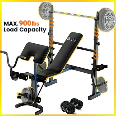 Weight Bench,Blacksmith 6-In-1 900lbs Workout Bench Press with Squat Rack Leg Developer Preacher Curl Butterfly Arms,Gym Exercise Equipment for Full Body Home Gym