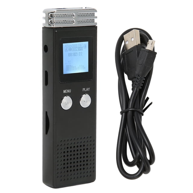 Rewera Grabadora de voz digital Carga USB Protección con contraseña Dispositivo de grabación portátil activado por voz para entrevistas de reuniones 8GB