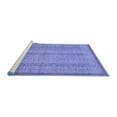thumbnail image 2 of Ahgly Company Machine Washable Indoor Square Abstract Blue Modern Area Rugs, 7' Square, 2 of 4