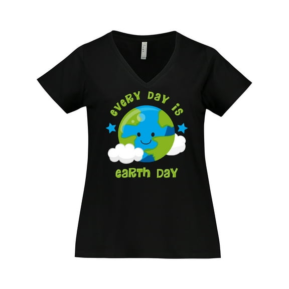 Inktastic Every Day Earth Day Women's Plus Size V-Neck T-Shirt