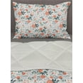 thumbnail image 3 of Floral Comforter & Sham Bedding Set, Shabby Blooms Nature Inspired Botanical Beauty Illustration, 3 pcs Duvet Set Microfiber Filling Quilt, 5 Sizes, Almond Green Salmon, by Ambesonne, 3 of 4