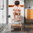 thumbnail image 2 of Wooden Step Stool,Two Step Stool for Kids,Toddler Montessori Stool Supports 300 lbs Kids Toddler Stepping Stool for Bathroom Sink/Toilet/Kitchen/Bed,Natural C98, 2 of 3