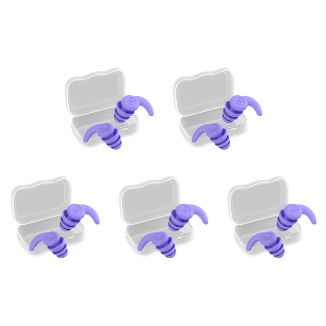 1 Par Tapones para Los Oídos Silicona 3 Capas 5 A 12 Años () Rojo Morado