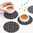 thumbnail image 4 of Leather Coasters with Heat-resistant for Drinks, cute Dinosaur B -标题2 Round Shape, 4 of 5