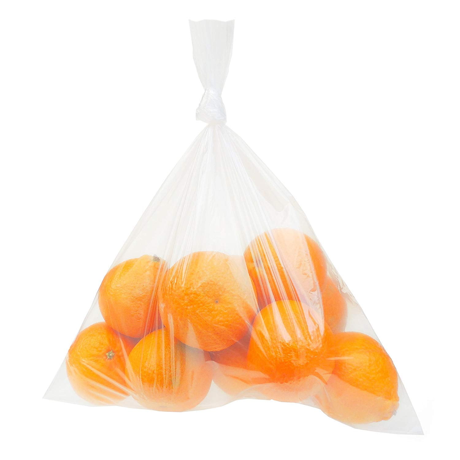 Clear Plastic Bags, 12" x 18", 100 Pack, Flat with Opening on One Side