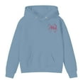 thumbnail image 2 of ZHOGXU Big Kids Girls Hoodies With Pocket Long Sleeve Bow Print Comfortable Breathable Fashion Sweatshirt For Daily Wear And School Activities Light Blue 11-12 Years, 2 of 4