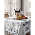 thumbnail image 6 of Dark Blue Grey Botanical Table Cloth, Waterproof Tablecloth for Rectangle Tables, Spring Floral Summer Farmhouse Reusable Washable Fabric Table Cover for Restaurant Kitchen Dining Tables 60"x84", 6 of 9