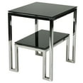 thumbnail image 2 of Cortesi Home  Adina Contemporary Two Tier Black Glass End Table, 2 of 2