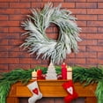 thumbnail image 5 of Hvmvliv 15.75in Winter Norfolk Wreaths for Front Door Artificial Soft Pine Christmas Wreath Window Wall Hanging Decor Christmas Outdoor White, 5 of 6