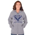 thumbnail image 5 of USA Land of the Free Patriotic Eagle Unisex Fleece Graphic Zip Up Hoodie Brisco Brands 3X, 5 of 6