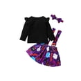 thumbnail image 2 of Trajes De 3 Piezas Halloween Para Niñas Bebés, Camiseta + Falda Tirantes Fantasma + Diadema XBTCLXEBCO Negro;18-24 Meses, 2 of 6