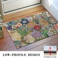 thumbnail image 3 of Bohemian Retro Floral Non-Slip Entryway Door Mat,Boho Indoor Decor Durable Low Plush Door Mat,Washable Welcome Rug for Patio Hallway Home Decor 16x24 Inches, 3 of 7