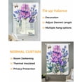 thumbnail image 3 of Purple Floral Tie Up Curtains for Window, Thermal Insulated Balloon Shade Adjustable Rod Pocket Curtains Valance Panels for Kitchen Bathroom Cafe 42 x 45 Spring Botanical Flowers Bee Leaves, 3 of 6