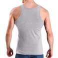 thumbnail image 4 of USNSM Men's Summer Solid Color Sleeveless Base Sports Fitness Round-Neck Tank Top Outdoor Soft Breathable Comfortable Tank Shirt Gray L, 4 of 7
