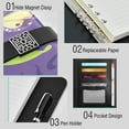 thumbnail image 4 of 9.2x6.7 inch Leather Notebook 100 Sheets, Multi-Pocket Design & Pen Loop Butterflies and Swirls Pattern Refillable Journal Organizer, 4 of 6