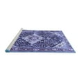 thumbnail image 2 of Ahgly Company Machine Washable Indoor Rectangle Medallion Blue Traditional Area Rugs, 3' x 5', 2 of 4