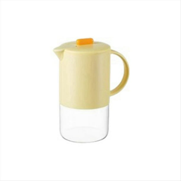 Jarra de Agua de Vidrio Portátil con Tapa Cafetera de Cocina con Asa Café Tetera Cafetera Tetera 1500 Ml Amarillo