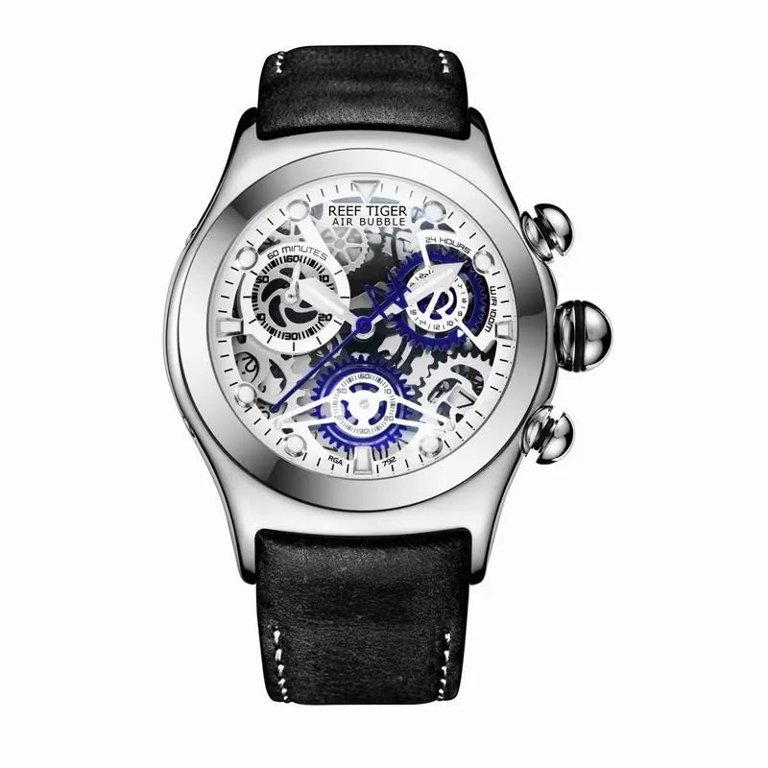 【海】美品　Reef Tiger　RGA792　メンズ　腕時計　球面ガラス　箱付 Reef Tiger/RT Mens Sport Watches with Chronograph Skeleton