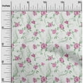 thumbnail image 2 of oneOone Cotton Poplin Green Fabric Florals Sewing Material Print Fabric By The Yard 42 Inch Wide, 2 of 4