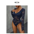 thumbnail image 5 of New Spring and Autumn Women's Solid Color Sexy Long Sleeve Jumpsuit (haze blue,S), 5 of 7