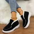 thumbnail image 2 of Xfvqtps Womens Plush Slip on Booties Cozy Fleece Lined Winter Shoes Non Slip Comfortable Snow Boots for Indoor Outdoor Wear Black, 2 of 6