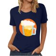thumbnail image 1 of Blusa de mujer Oktoberfest Camiseta de cuello redondo Estampado de verano Jersey de manga corta Camiseta de mujer para hombre Tops Camisa Pompotops  hfajkhk135913, 1 of 5