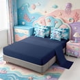 thumbnail image 3 of Manfei Watercolor Axolotl Print 7 Pieces Full Size Bedding Sets,3D Printed Salamander Full Size Bed in a Bag,Navy Blue Reversible, 3 of 7