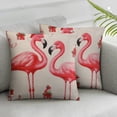 thumbnail image 2 of Nawypu Pillowcase Set of 2 Christmas New Year Winter Flamingo Bird Red Pink Zippered Pillow Cover Pillow Sham for Long Pillow Standard Size 2pcs, 2 of 6