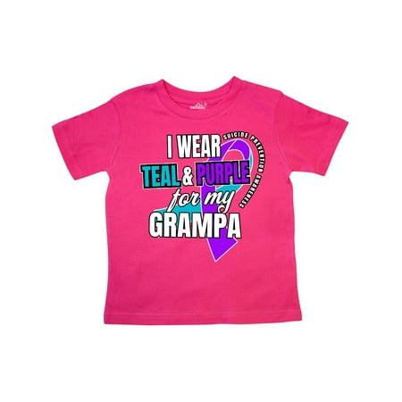 

Inktastic Suicide Prevention I Wear Teal and Purple for My Grampa Gift Toddler Boy or Toddler Girl T-Shirt