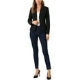 thumbnail image 2 of DARING DIVA Women's Office Work Lapel Collar Stretch Blazer S Black, 2 of 6