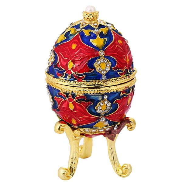 Favor de Del de Compromiso Del Joyero Esmaltado Del Huevo de Pascua Rojo de