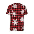 thumbnail image 3 of Balery Snowflakes On A Buffalo Plaid Baseball Jersey for Men Casual Button Down Shirts Short Sleeve Active Team Sports Uniform-3X-Large, 3 of 9