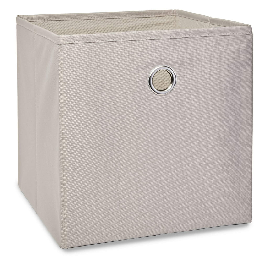 Mainstays Collapsible Fabric Cube Storage Bins (10.5" x 10.5"), 4 Pack, Gray Pumice Walmart