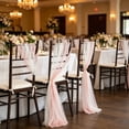 thumbnail image 2 of SLYNSHome Chiffon Chair Sash, Two Tone Pearl Sheer Chair Back Decor, Elegant Wedding Chair Cover for Banquet Hotel Party Event Decoration, 2 of 6