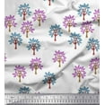thumbnail image 1 of Soimoi Rayon Fabric Tree Block Print Fabric by The Yard 56 Inch Wide, 1 of 3