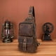 thumbnail image 5 of Mens Unisex Leather Messenger Bag Outdoor Cross Body Shoulder Backpack Chest Sling one Shoulder Day Pack Bag Ref: 1157, 5 of 5