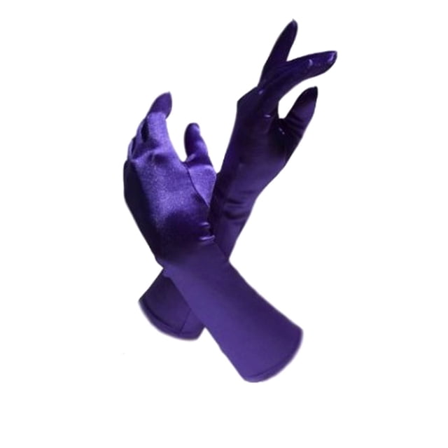 Gravity Threads Gants en Satin Opéra au-Dessus du Coude 14,7 Pouces Violet Foncé