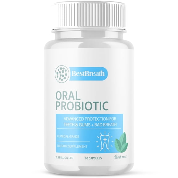 (1 Pack) Best Breath - Advanced Oral Probiotics Formula for Healthy Teeth and Gums, Fresh Breath, Ear, Nose, Throat, and Immune Health Supplement - 60 Capsules
