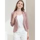 thumbnail image 2 of Blazer De Solapa Con Muescas Y Mangas 3/4 A Rayas Para Mujer Loto S, 2 of 6