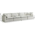 thumbnail image 5 of Pemberly Row Modern / Contemporary Standard Cream Velvet Modular Sofa, 5 of 9