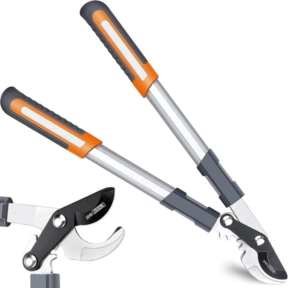 AIRAJ 15" Professional Bypass Loppers with Gear Drive - Heavy Duty SK-5 Carbon Steel Blade Tree Trimmer, 1.5 Inch Cutting Capacity, Shock-Absorbing Handles for Garden Pruning & Branch Cutting