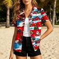 thumbnail image 3 of Christmas in July Shirt for Women Hawaiian Xmas Button Down Shirts Funny Santa Claus Tshirt Casual Holiday Tee Tops Summer Clothes, 3 of 6