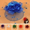 thumbnail image 3 of Yesbay Women Felt Hat Veil Hollow Out Fishnet Flower Decor Dot Royal Hair Decoration Photograph Prop Bridal Wedding Lady Banquet Cocktail Beret Hair Accessories, 3 of 7