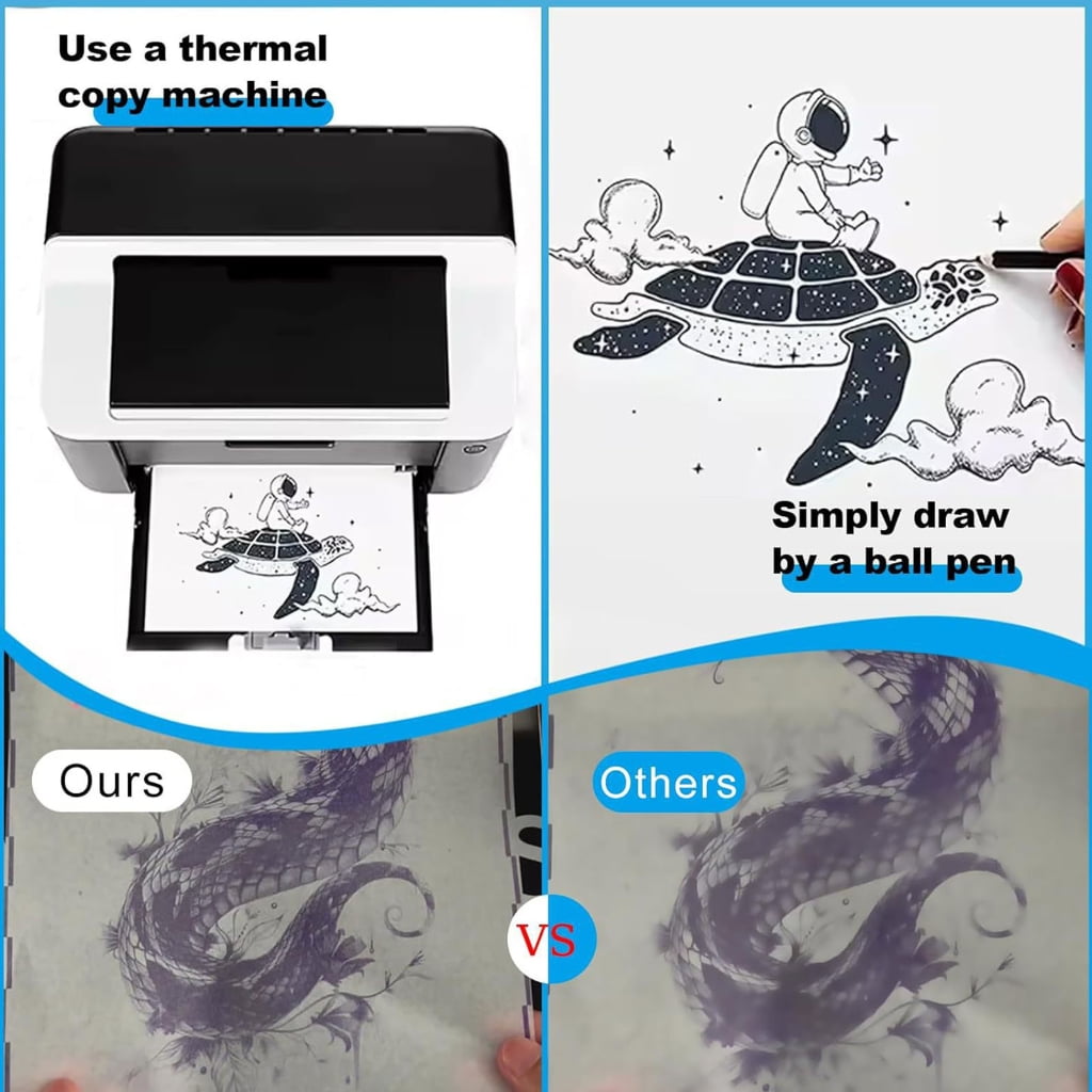 Pack of 100sheet Tattooing Transfer Paper for Thermal Transfer Tracing Designs
