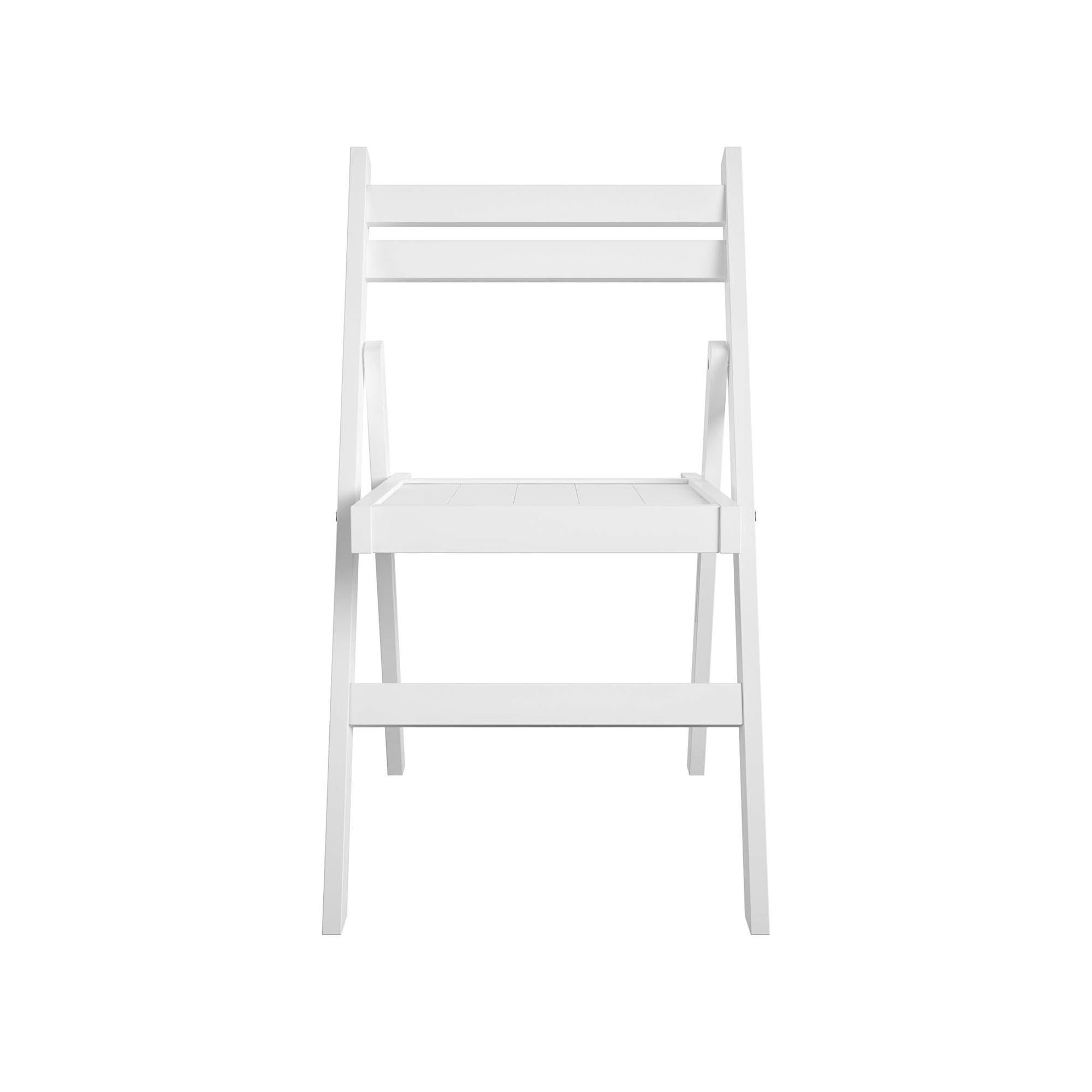 COSCO XL Folding Wood Chair, White, 2-Pack