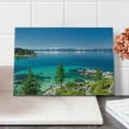 thumbnail image 2 of Blue Cutting Board, Tranquil View of Lake Tahoe Sierra Pines on Rocks with Turquoise Waters Shoreline, Decorative Tempered Glass Cutting and Serving Board, Small Size, Blue Grey Green, by Ambesonne, 2 of 5
