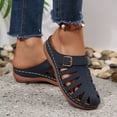 thumbnail image 4 of Dakaela Clogs for Women Mules Shoes Slip on Closed Toe Orthopedic Wedge Sandals Comfortable Summer Casual Walking Platform Slides Size 6-10 Blue, 4 of 7